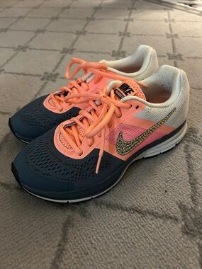 Nike Woman’s Air Pegasus 3 Running Sneakers Featuring Custom Rhinestone Swoosh